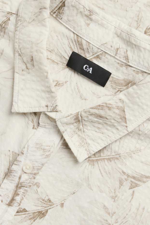 Hommes - Chemise - finition texturée - à motif - beige