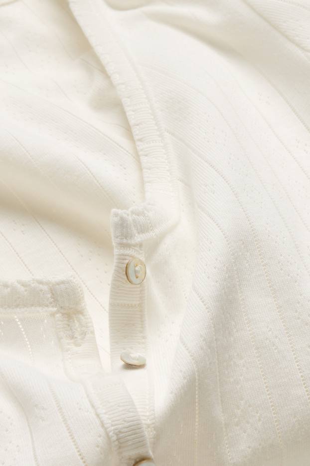 Damen - T-Shirt - Regular Fit - gerippt - weiß