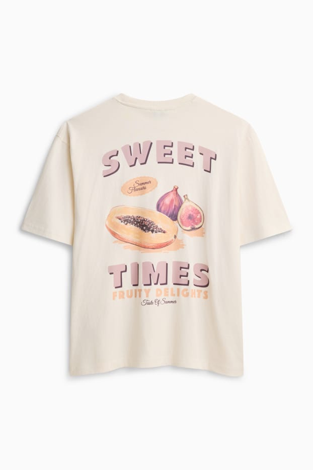 Femei - Tricou - relaxed fit - alb-crem