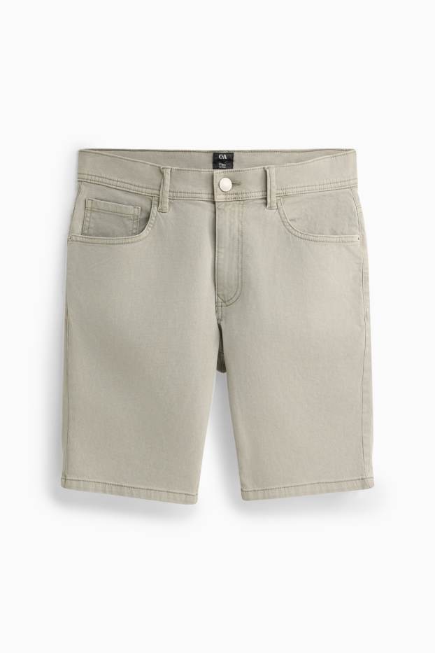 Heren - Jeansshorts - jeansgroen