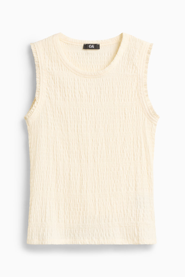 Dames - Top - crèmekleurig