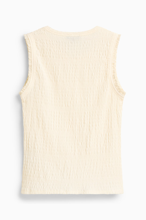Dames - Top - crèmekleurig