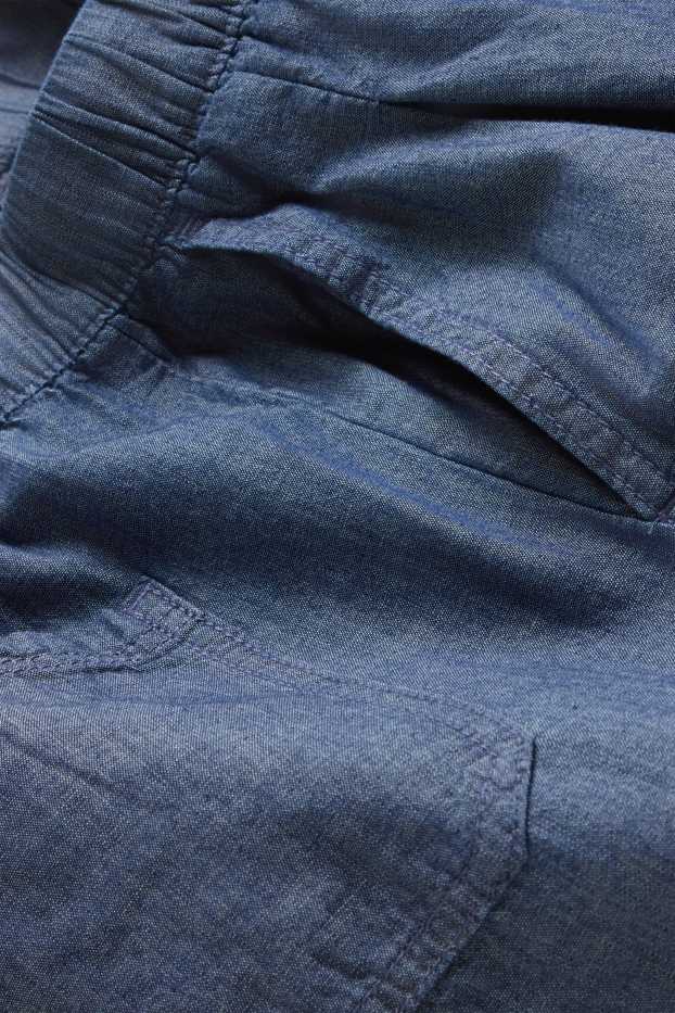 Women - Cloth trousers - mid-rise waist - palazzo - blue denim