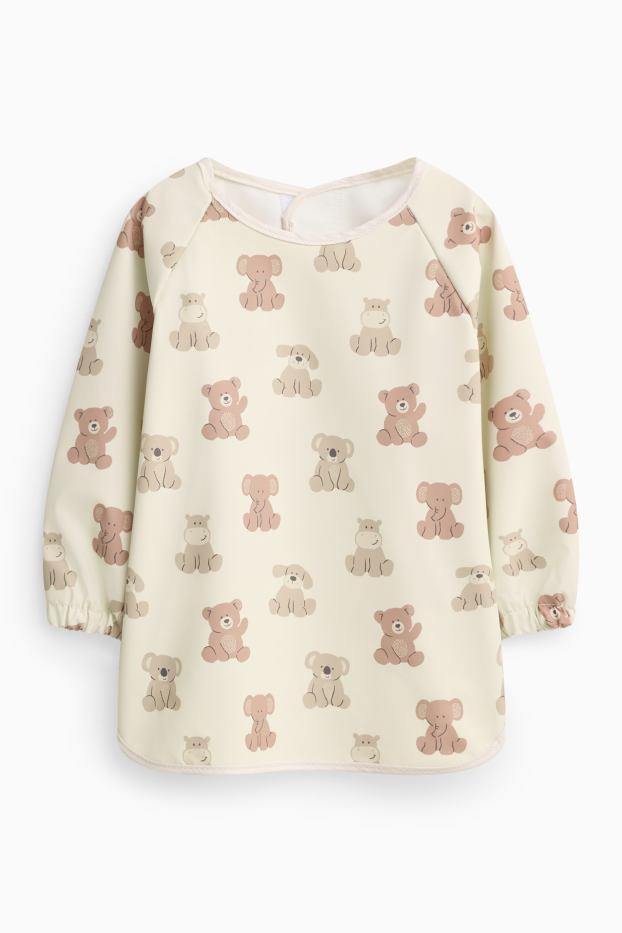 Unisex - Bärchen, Koala und Hündchen - Baby-Ärmellätzchen - cremefarben