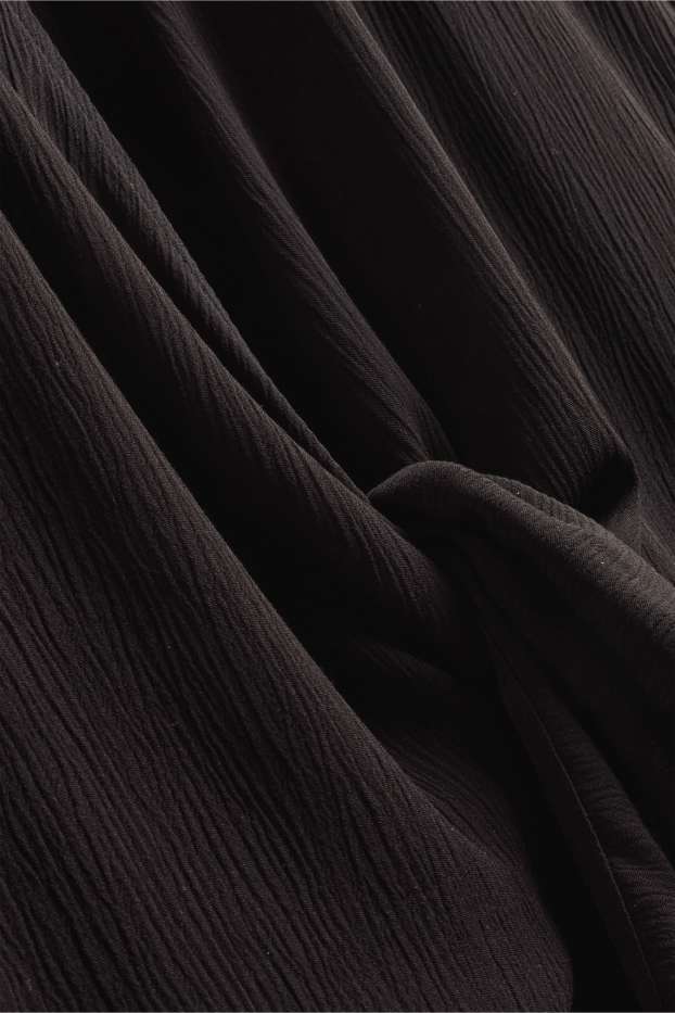 Women - Blouse with knot detail - black