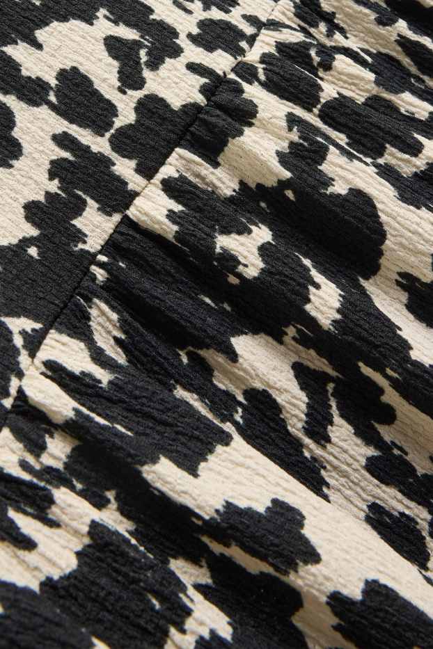 Damen - A-Linien Kleid - gemustert - strukturiert - schwarz / weiß