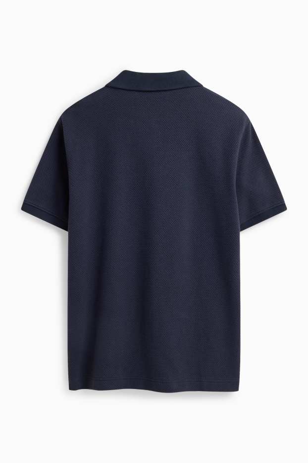 Bărbați - Tricou polo - regular fit - structurat - albastru închis