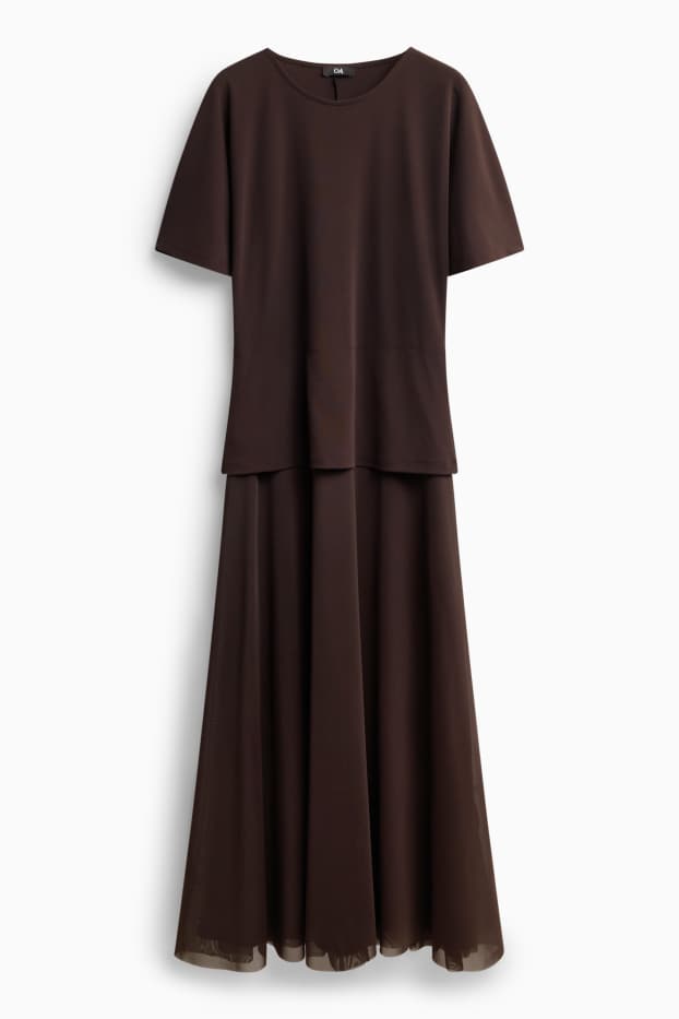 Dámské - Šaty - tmavohnědá