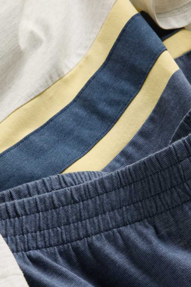 Bărbați - Pijama scurtă - albastru închis / gri