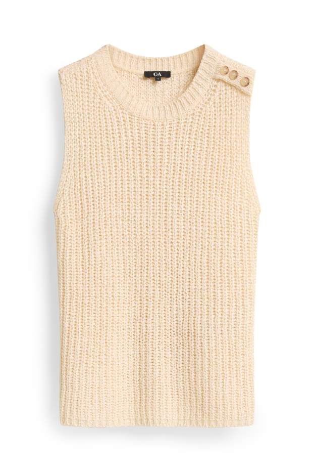 Damen - Pullunder - cremefarben