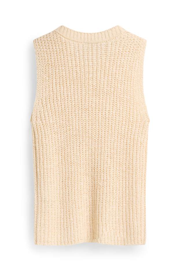 Damen - Pullunder - cremefarben