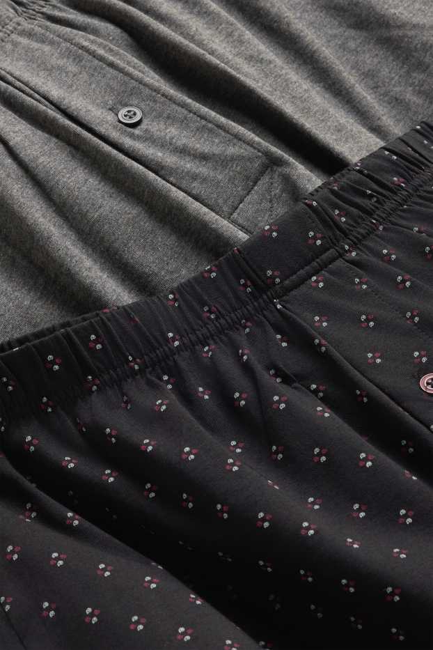 Hommes - Lot de 2 - caleçons - jersey - gris