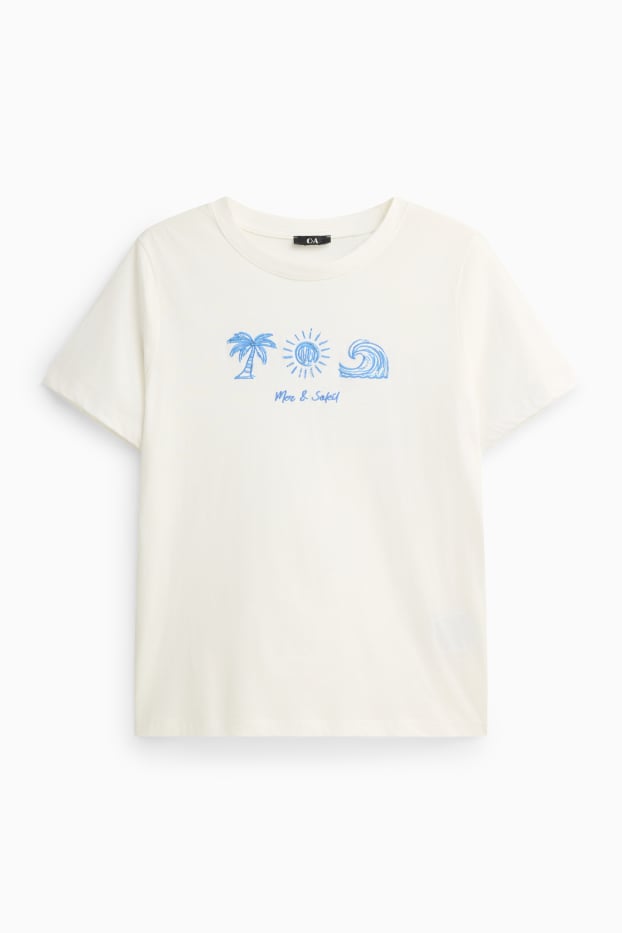 Damen - T-Shirt - Regular Fit - weiss