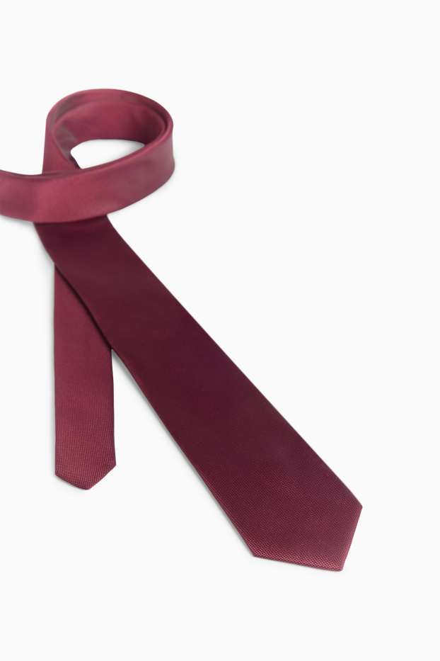 Hommes - Cravate - rouge foncé