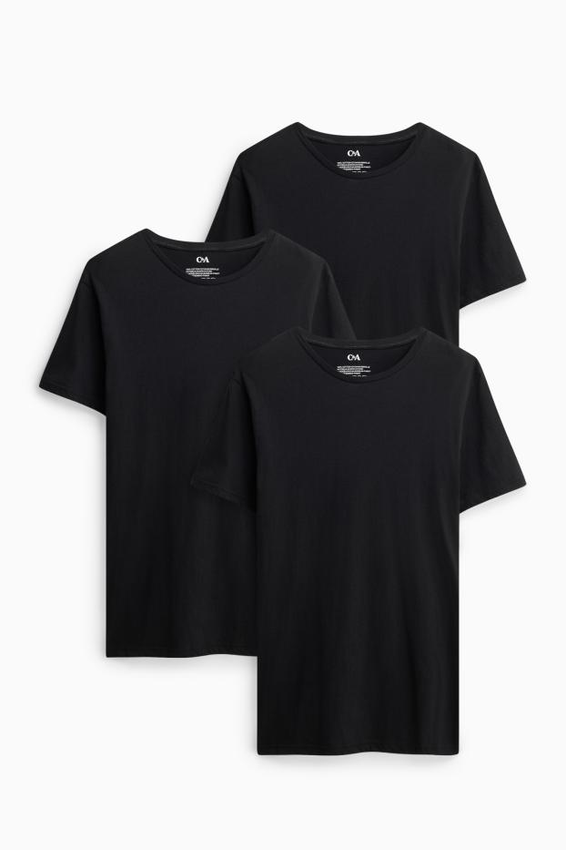 Herren - Multipack 3er - Unterhemd - schwarz
