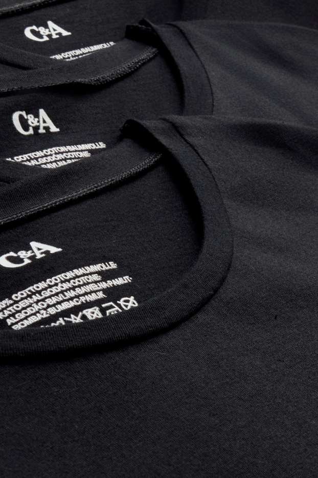 Herren - Multipack 3er - Unterhemd - schwarz