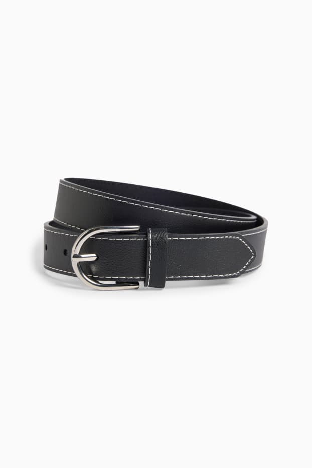 Mujer - Cinturón - polipiel - negro