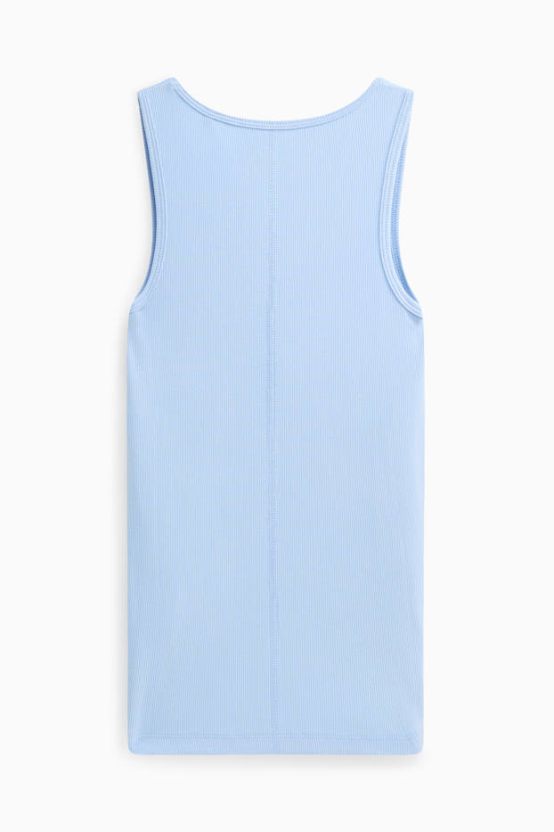 Damen - Top - gerippt - hellblau