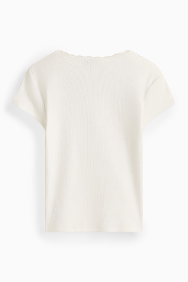 Kinder Mädchen - Multipack 2er - Kurzarmshirt - gerippt - weiss