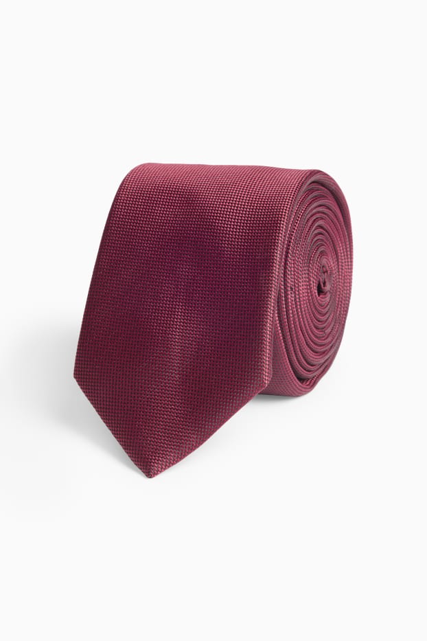 Hommes - Cravate - rouge foncé