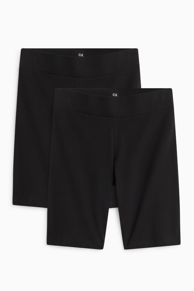 Damen - Multipack 2er - Biker-Shorts - schwarz