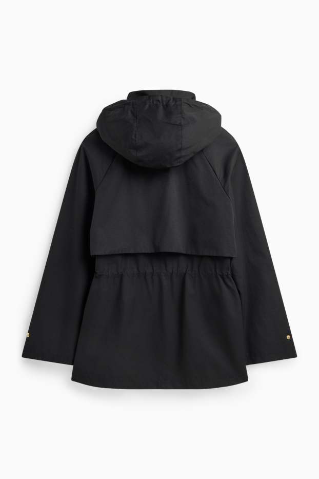 Femmes - Veste à capuche - finition déperlante - noir