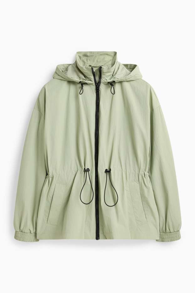 Femei - Jachetă cu glugă - verde deschis