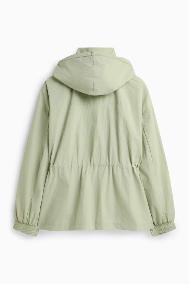 Femei - Jachetă cu glugă - verde deschis