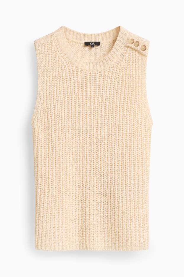 Femmes - Pull sans manches - crème