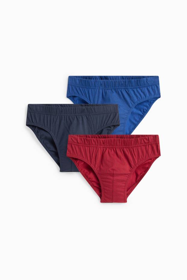 Herren - Multipack 3er - Slip - rot