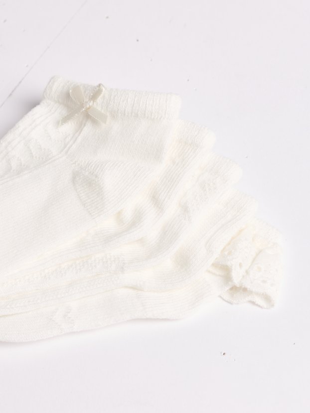 Baby Mädchen - Multipack 5er - Baby-Socken - strukturiert - weiß