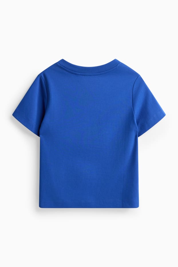 Dames - T-shirt met V-hals - slim fit - blauw
