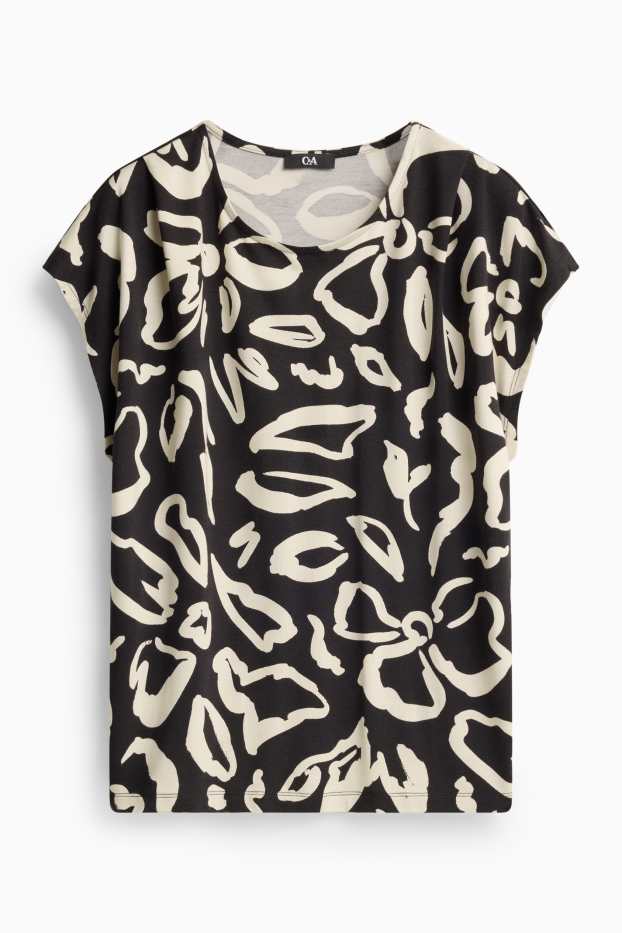 Dames - T-shirt - wit / zwart