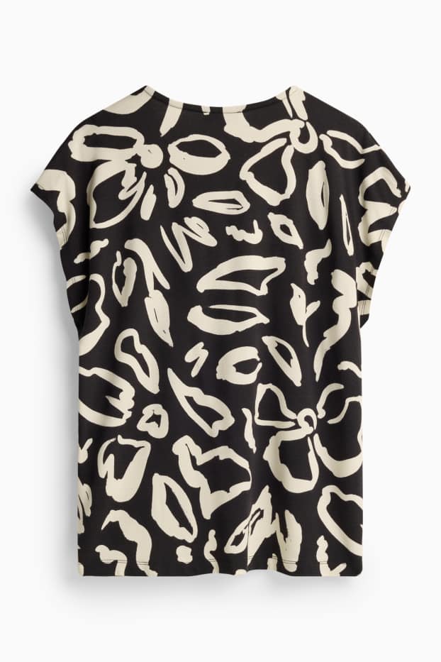 Dames - T-shirt - wit / zwart