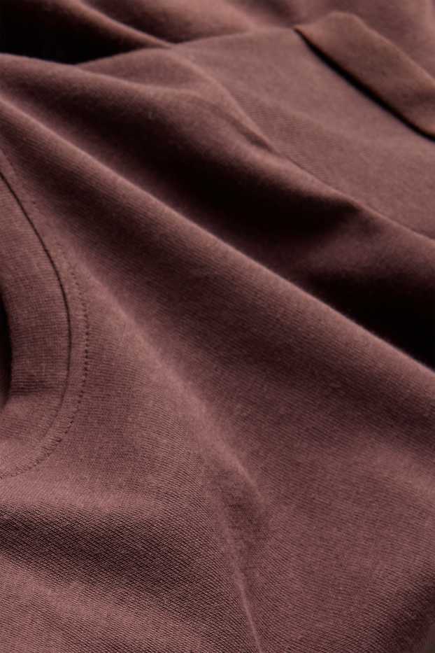 Dames - T-shirt - relaxed fit - donkerbruin