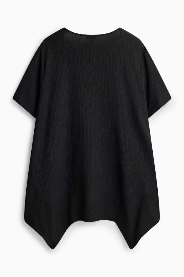 Mujer - Camiseta - con textura - negro