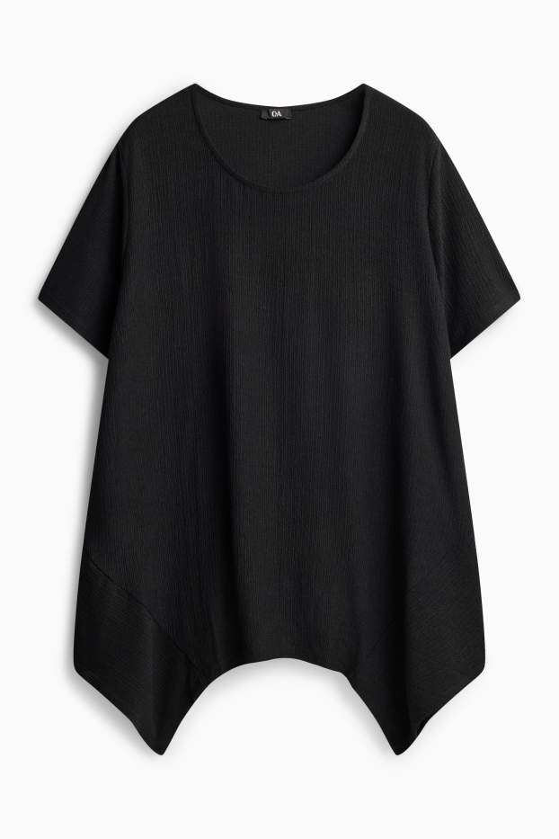 Mujer - Camiseta - con textura - negro