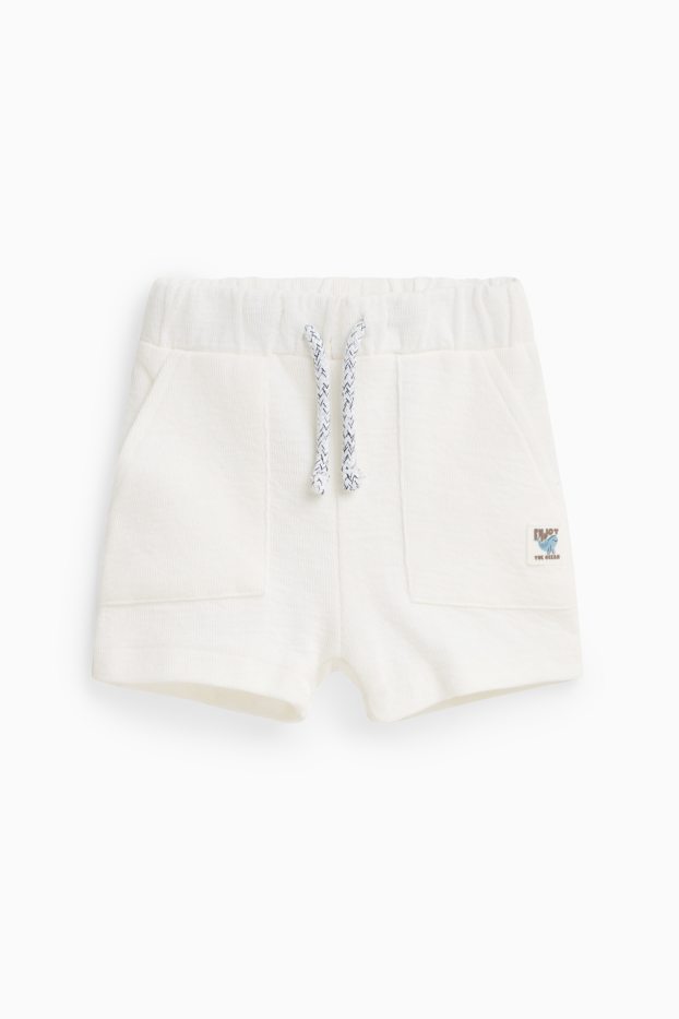 Bebeluși - băieți - Pantaloni scurți bebeluși - alb