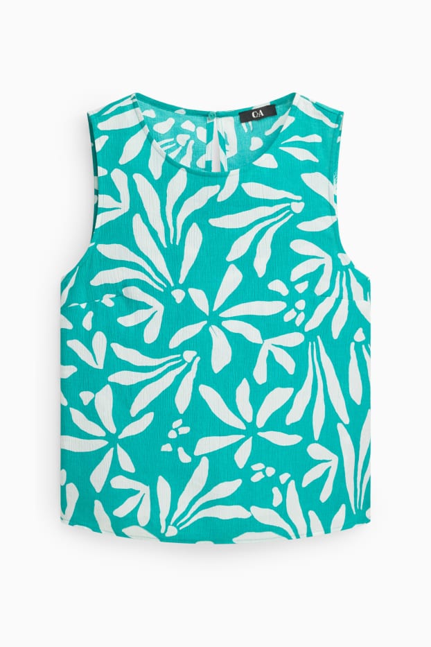 Femei - Bluză fără mâneci - cu model - turcoaz