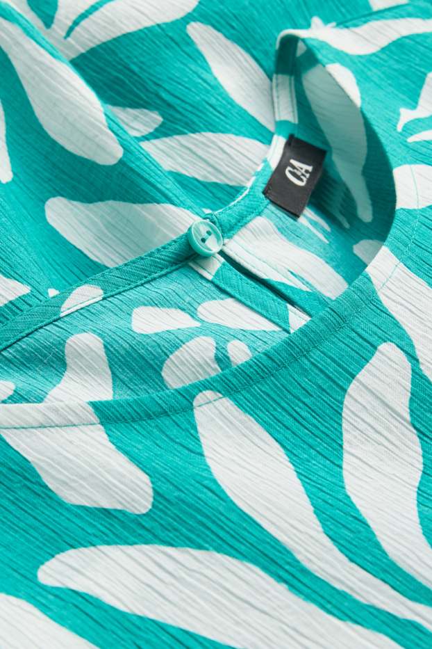 Femei - Bluză fără mâneci - cu model - turcoaz