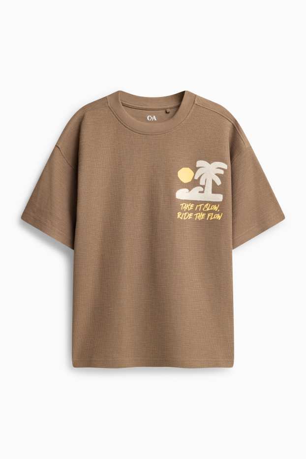 Kinderen: jongens - T-shirt - bruin