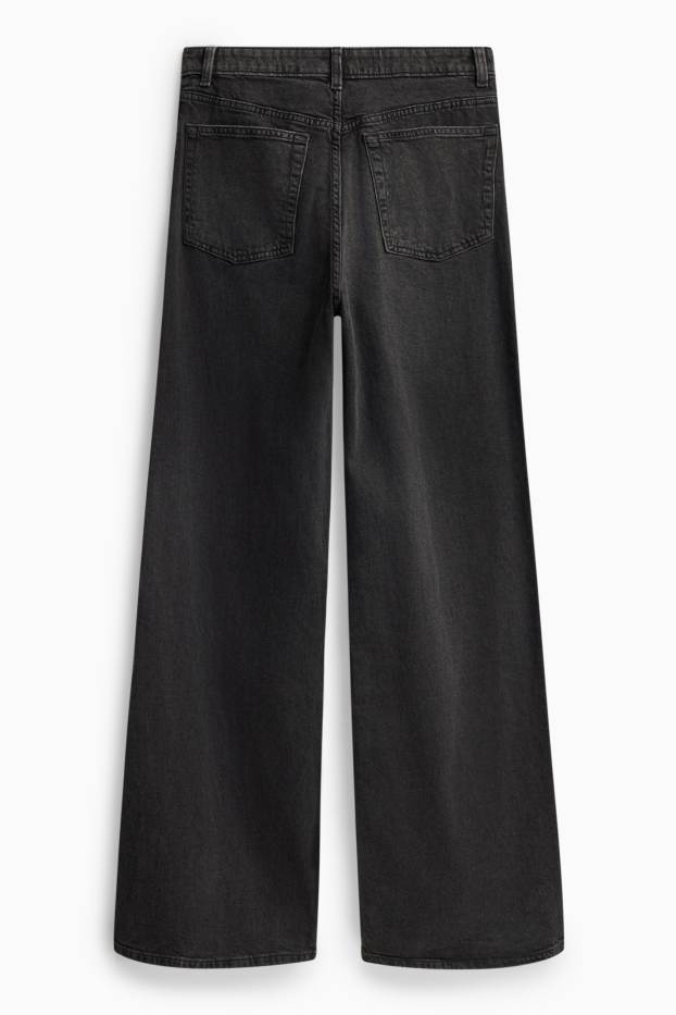 Femmes - Wide leg jean - high waist - noir