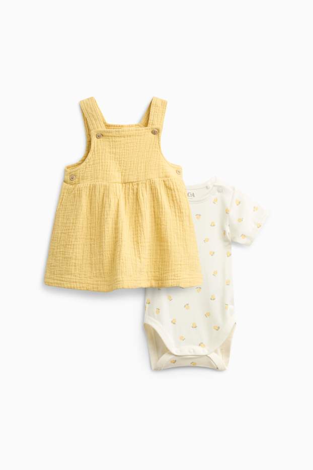 Baby: meisjes - Baby jurkje - geel