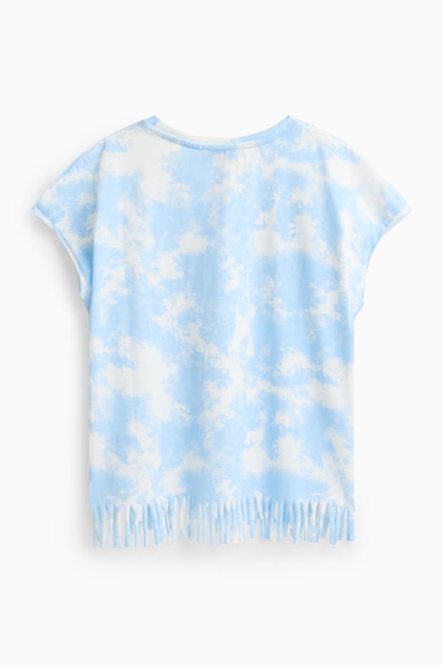 Kinder Mädchen - Arizona und Wolke - Kurzarmshirt mit Strasssteinen - blau / weiß