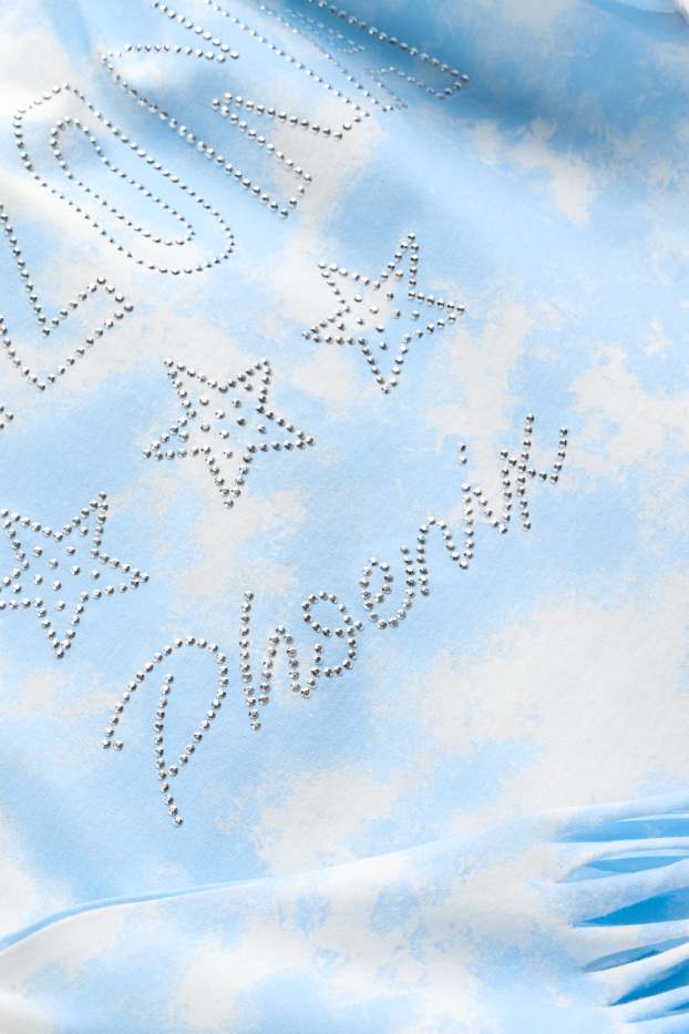 Kinder Mädchen - Arizona und Wolke - Kurzarmshirt mit Strasssteinen - blau / weiß