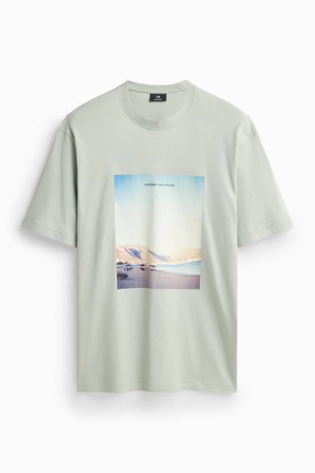 Men - T-shirt - relaxed fit - light green