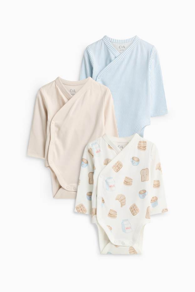 Unisex - Baby-wikkelrompertjes - crèmekleurig