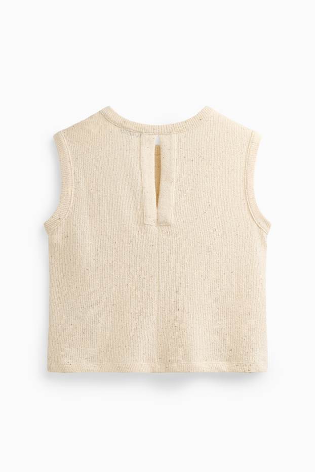 Damen - Strick-Top - cremeweiss