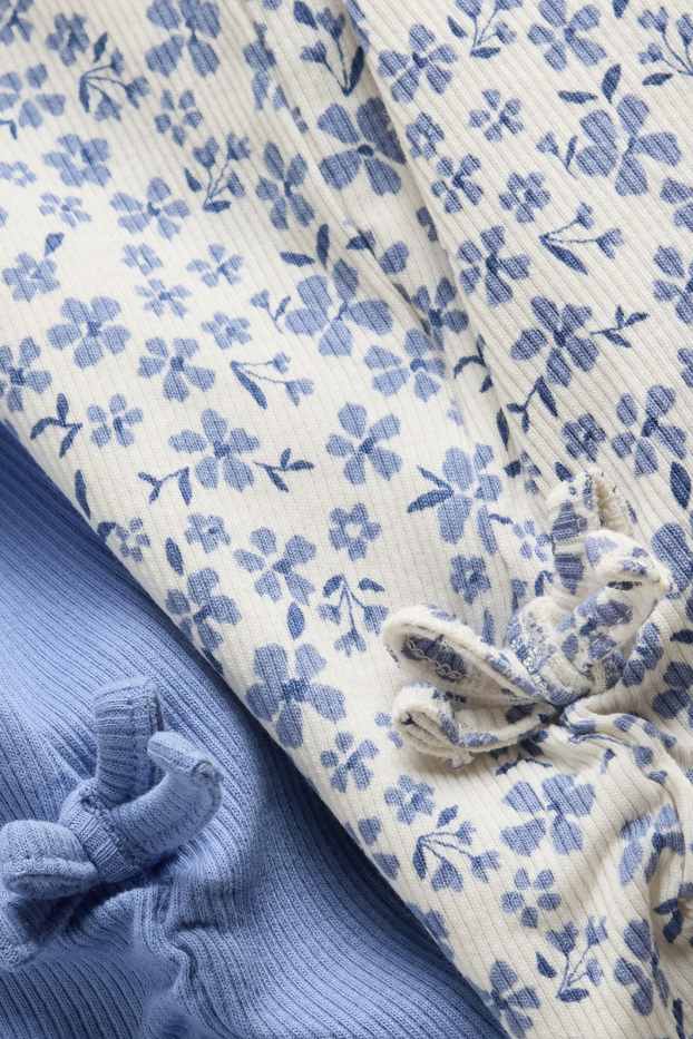 Nena - Paquet de 2 - flors - samarreta de màniga curta - de canalé - lila/blanc