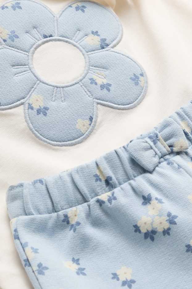 Baby: meisjes - Baby outfit - wit / lichtblauw
